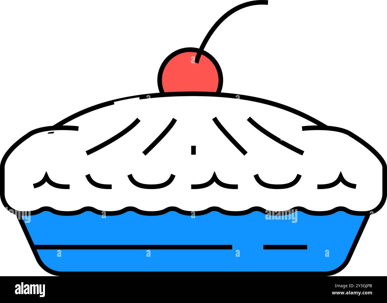 pie with cherry berry dessert icon color illustration Stock Vector ...