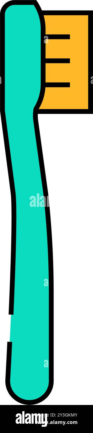 toothbrush plastic accessory icon color illustration Stock Vector Image ...