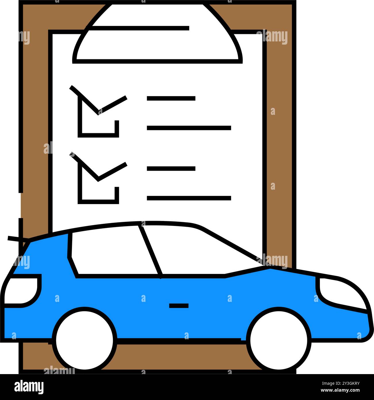 check-list-car-service-icon-color-illustration-stock-vector-image-art
