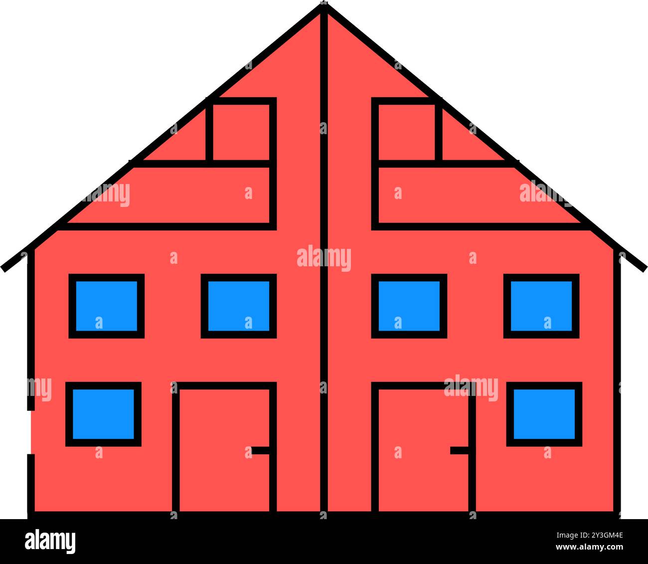two family house icon color illustration Stock Vector Image & Art - Alamy