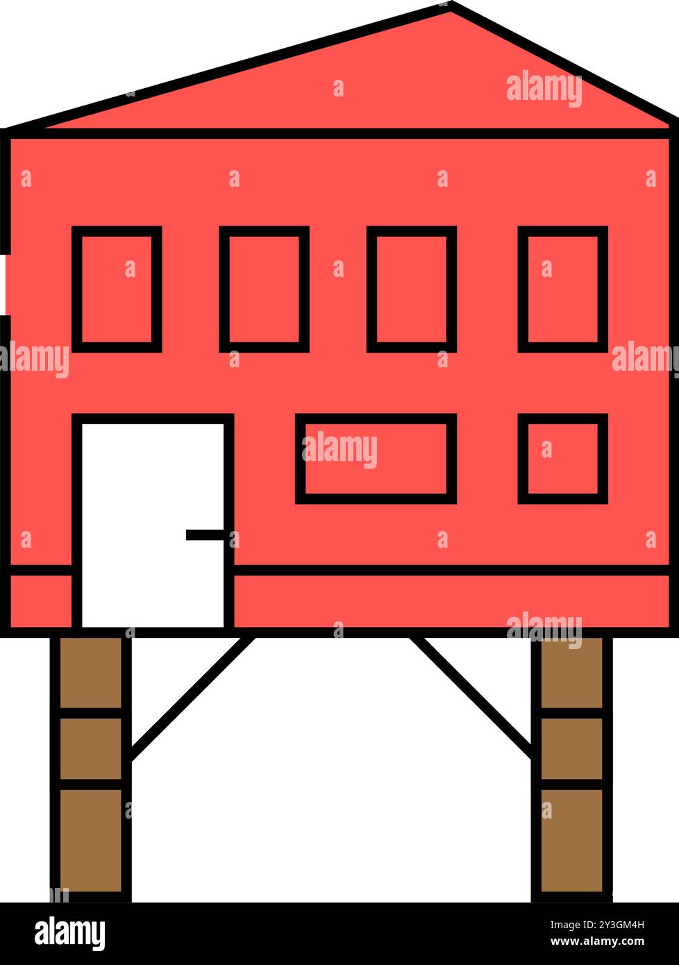 stilt house icon color illustration Stock Vector Image & Art - Alamy