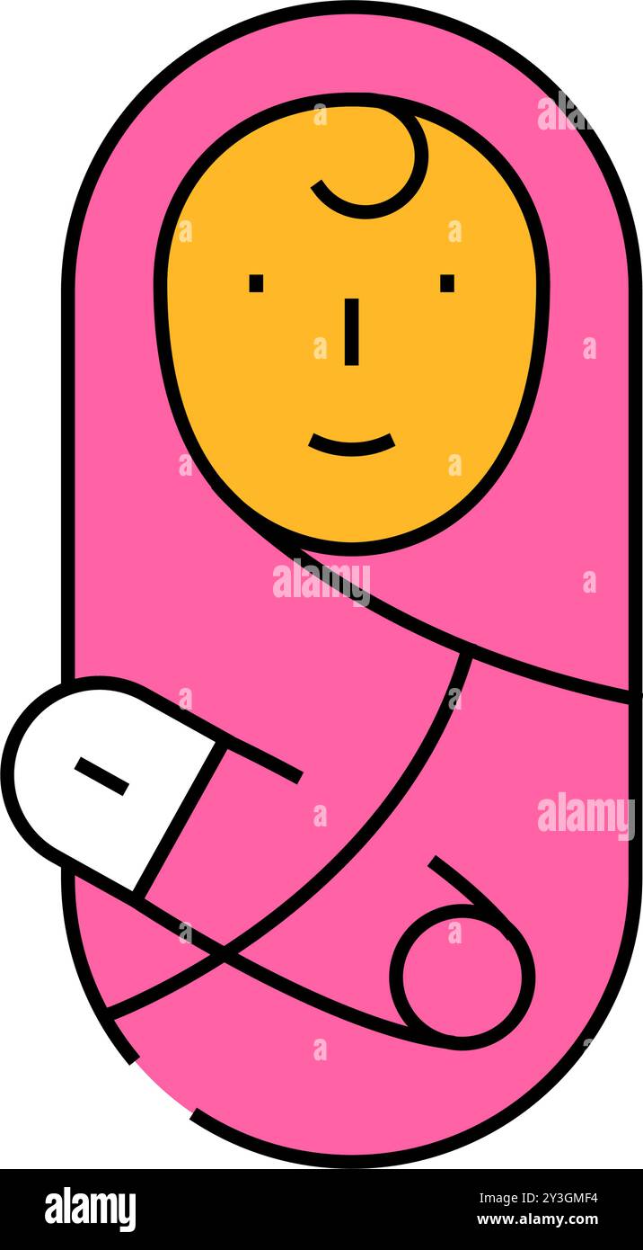 newborn baby in divorce icon color illustration Stock Vector Image ...