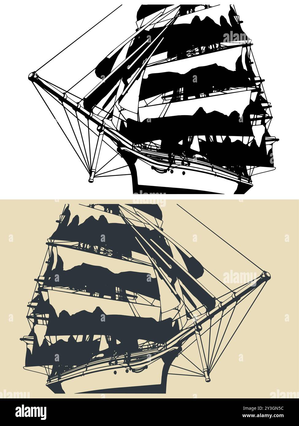 Vintage clipper ship Stock Vector Images - Alamy