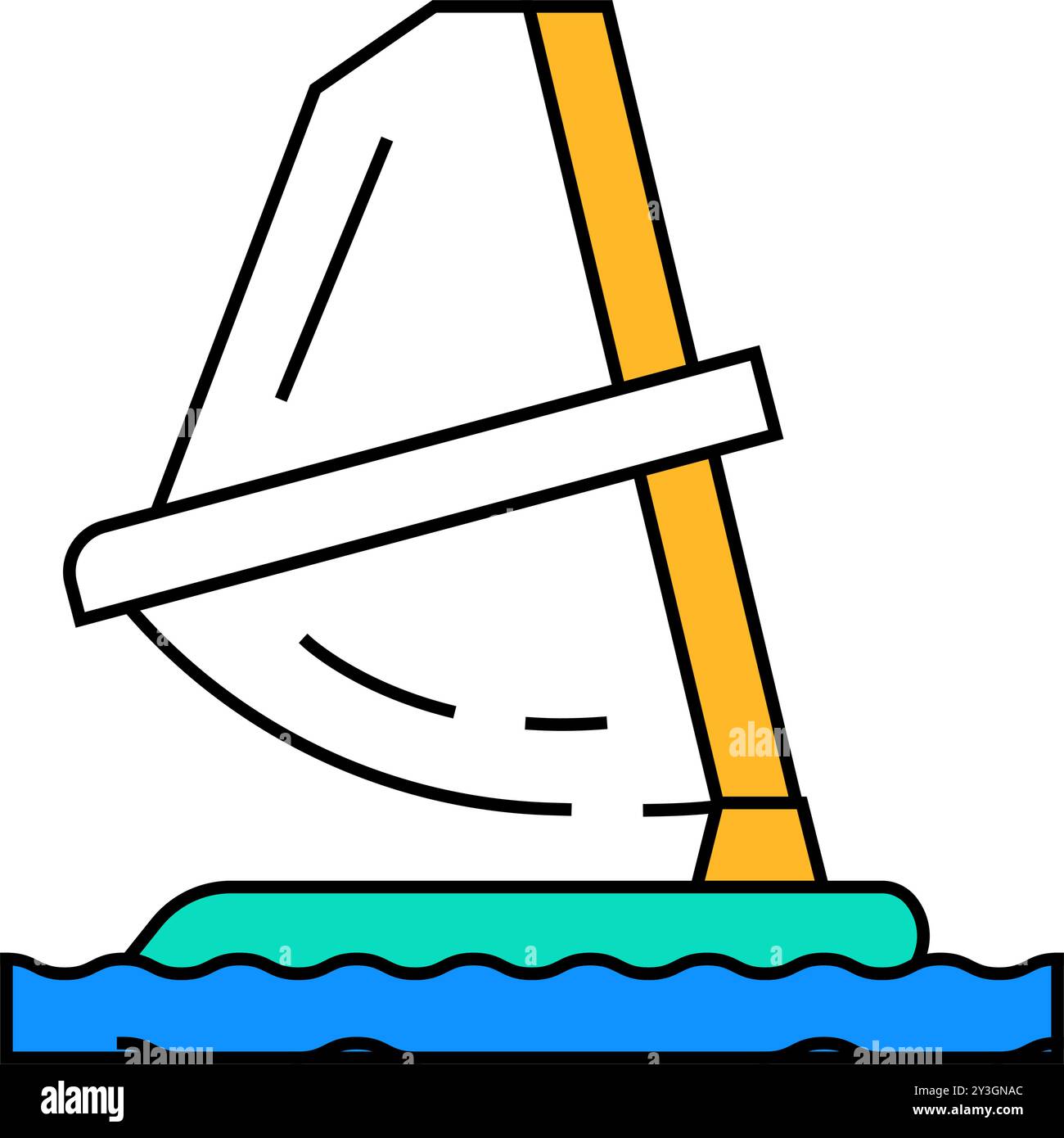 windsurfing water sport icon color illustration Stock Vector Image ...