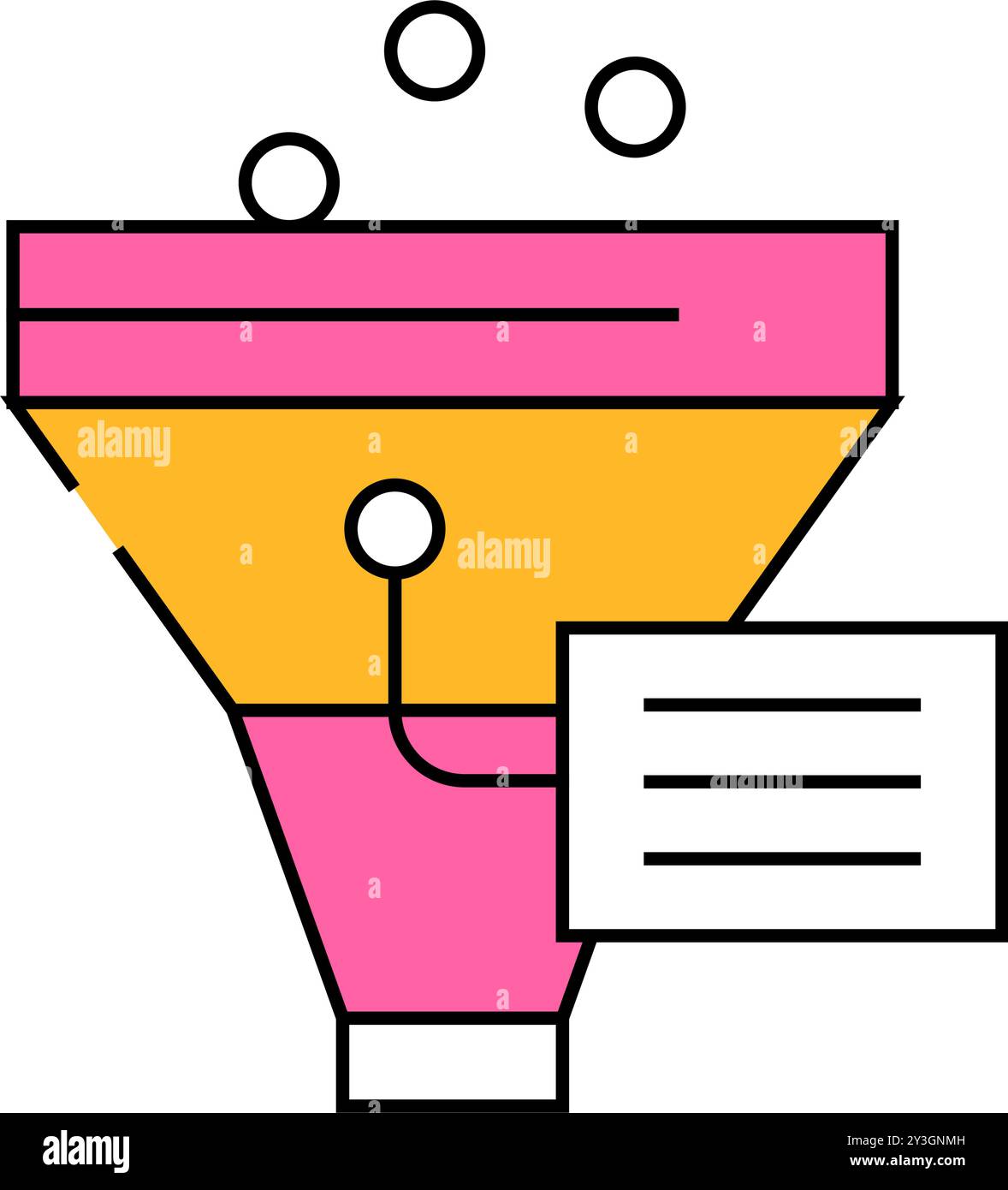 funnel filter data science icon color illustration Stock Vector Image ...