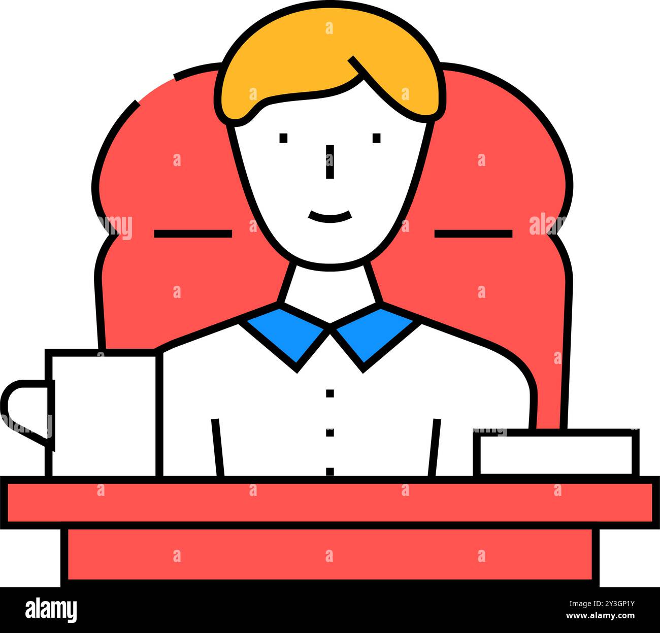 boss at office table icon color illustration Stock Vector Image & Art ...