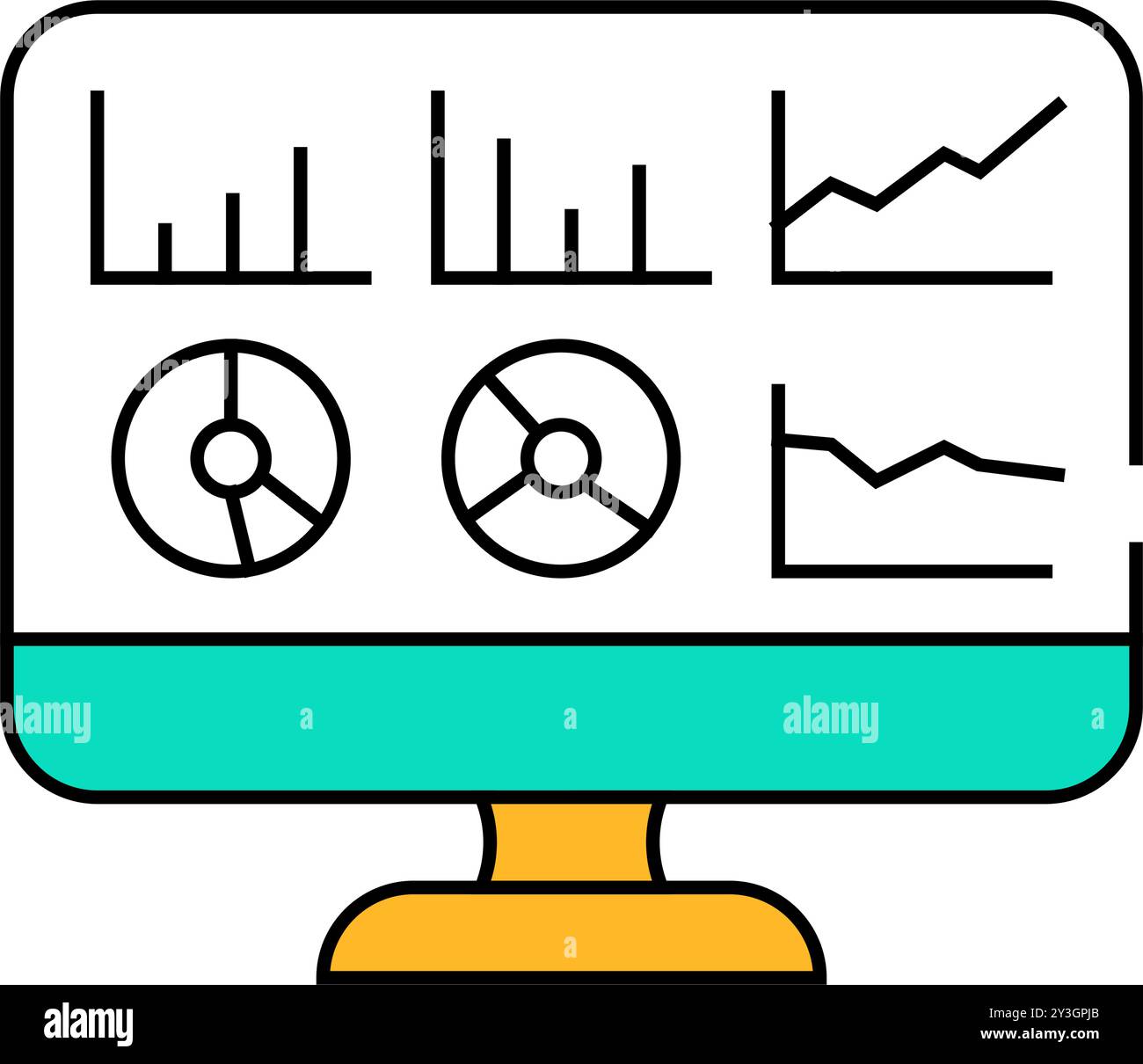 trade market infographic research icon color illustration Stock Vector ...