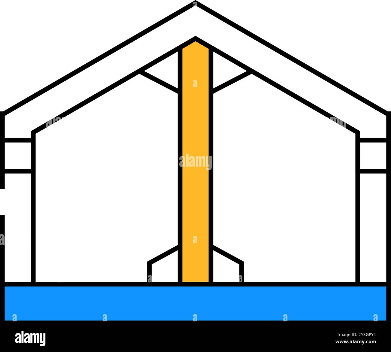 building metallic framework icon color illustration Stock Vector Image ...
