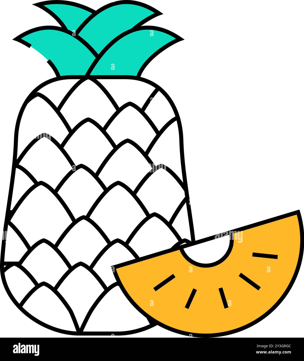 pineapple fruit icon color illustration Stock Vector Image & Art - Alamy