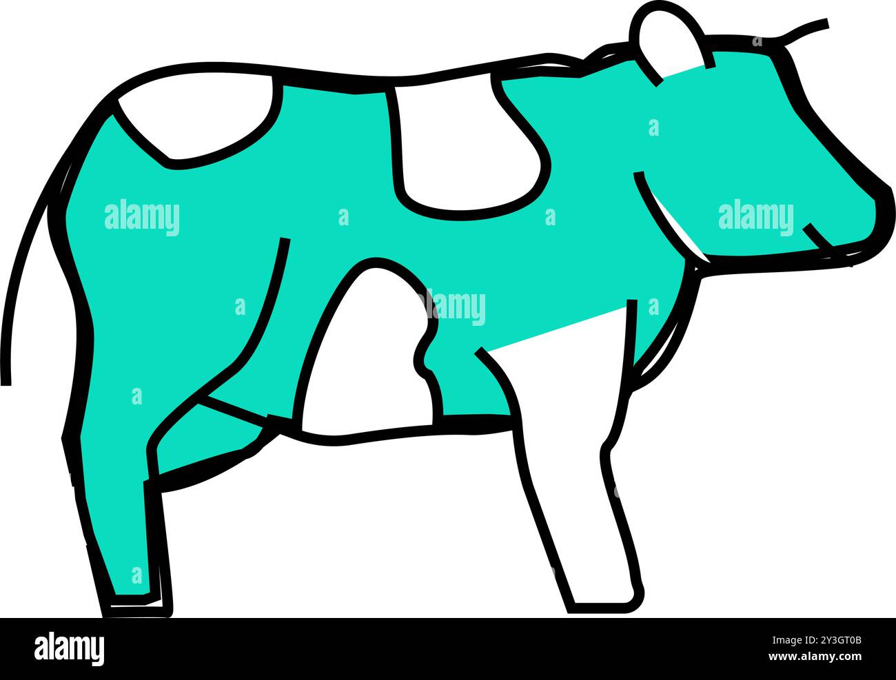 cow farmland animal icon color illustration Stock Vector Image & Art ...