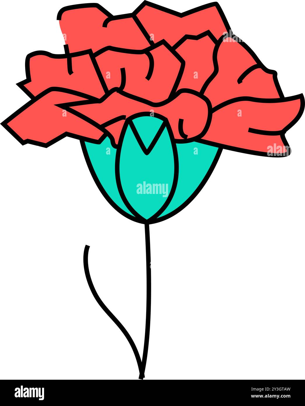 carnation flower icon color illustration Stock Vector Image & Art - Alamy