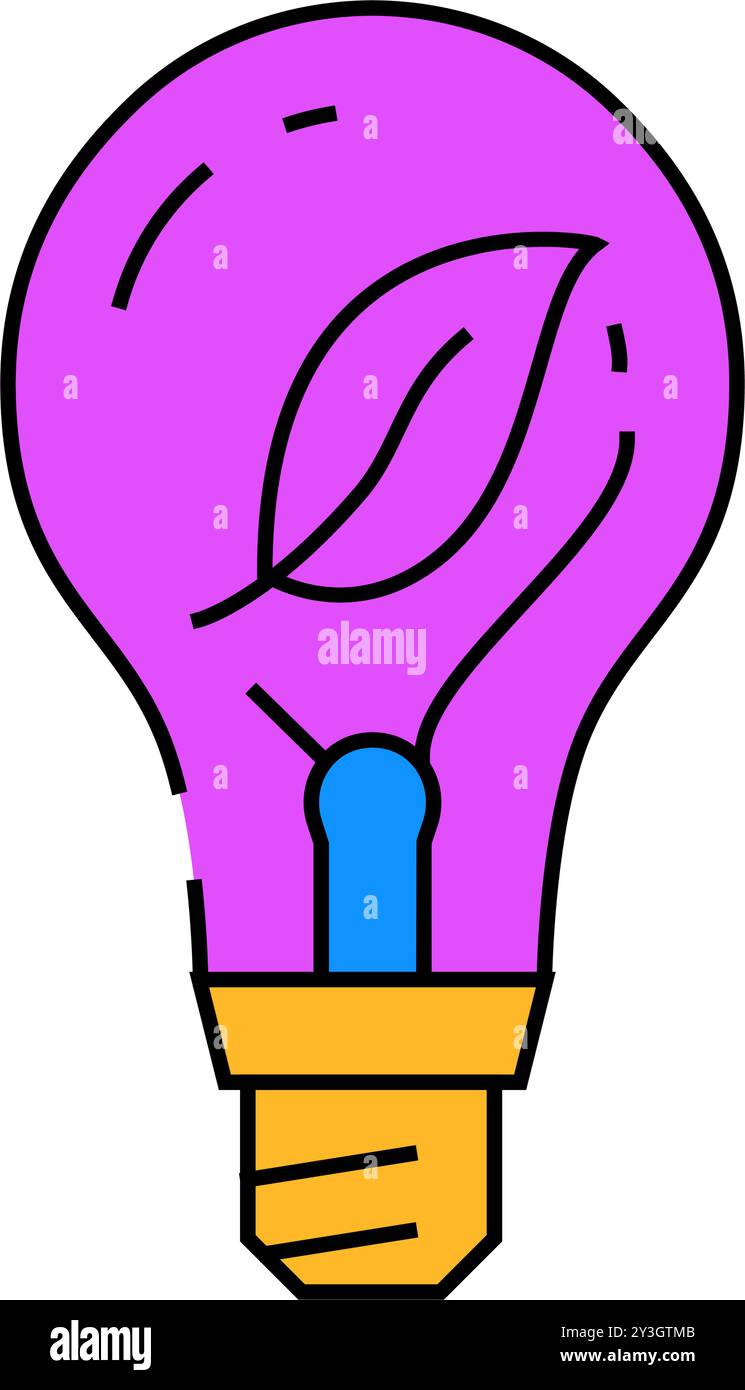 ecology light bulb icon color illustration Stock Vector Image & Art - Alamy