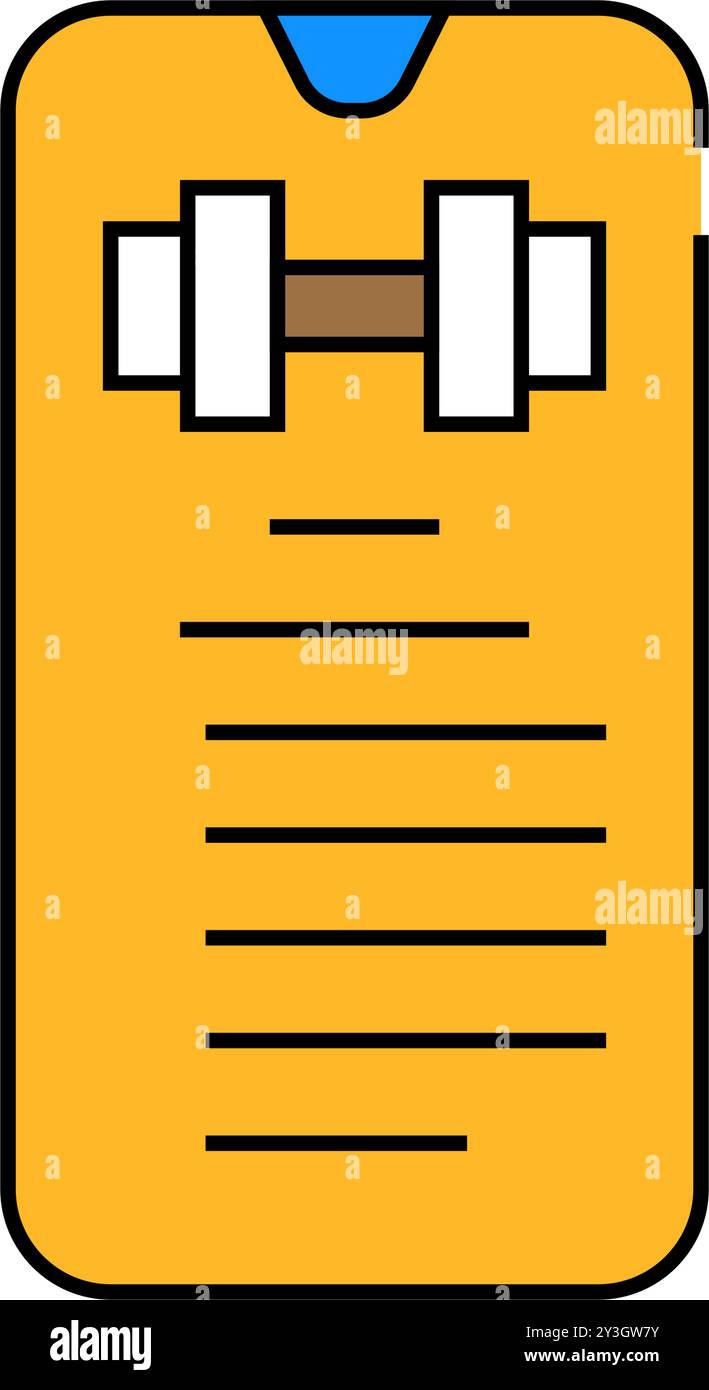 exercise description smartphone app icon color illustration Stock ...