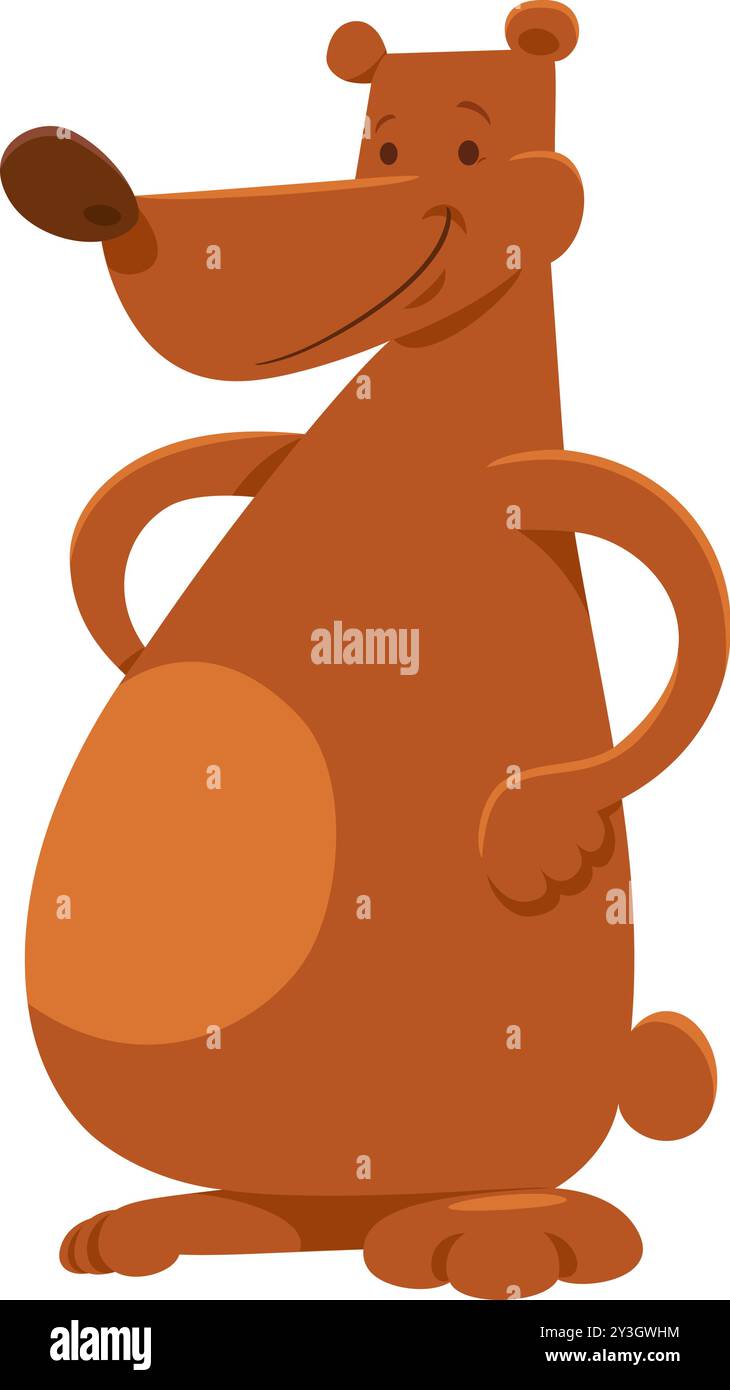 Cartoon illustration of cute brown bear animal character Stock Vector ...
