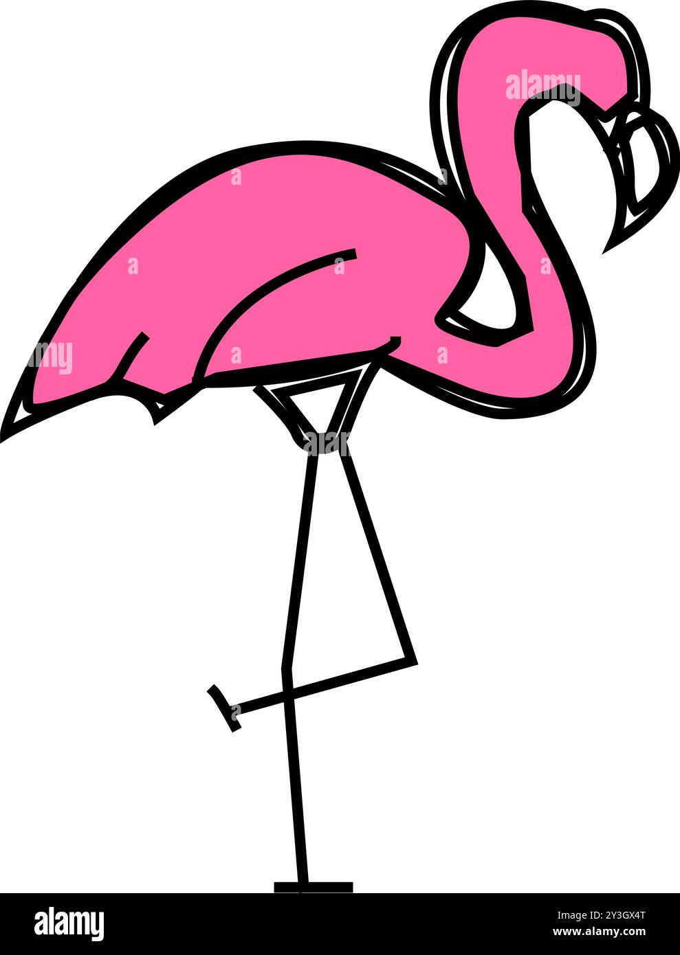flamingo bird icon color illustration Stock Vector Image & Art - Alamy