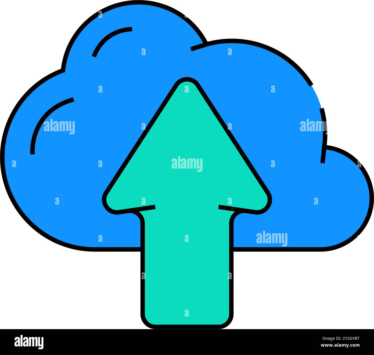 upload file in cloud storage icon color illustration Stock Vector Image ...