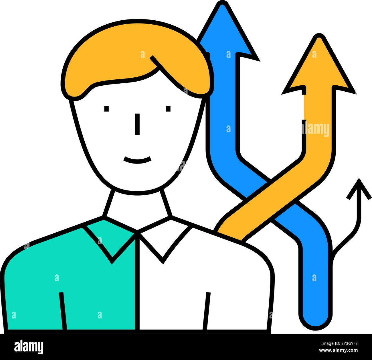 different directions of sales icon color illustration Stock Vector ...