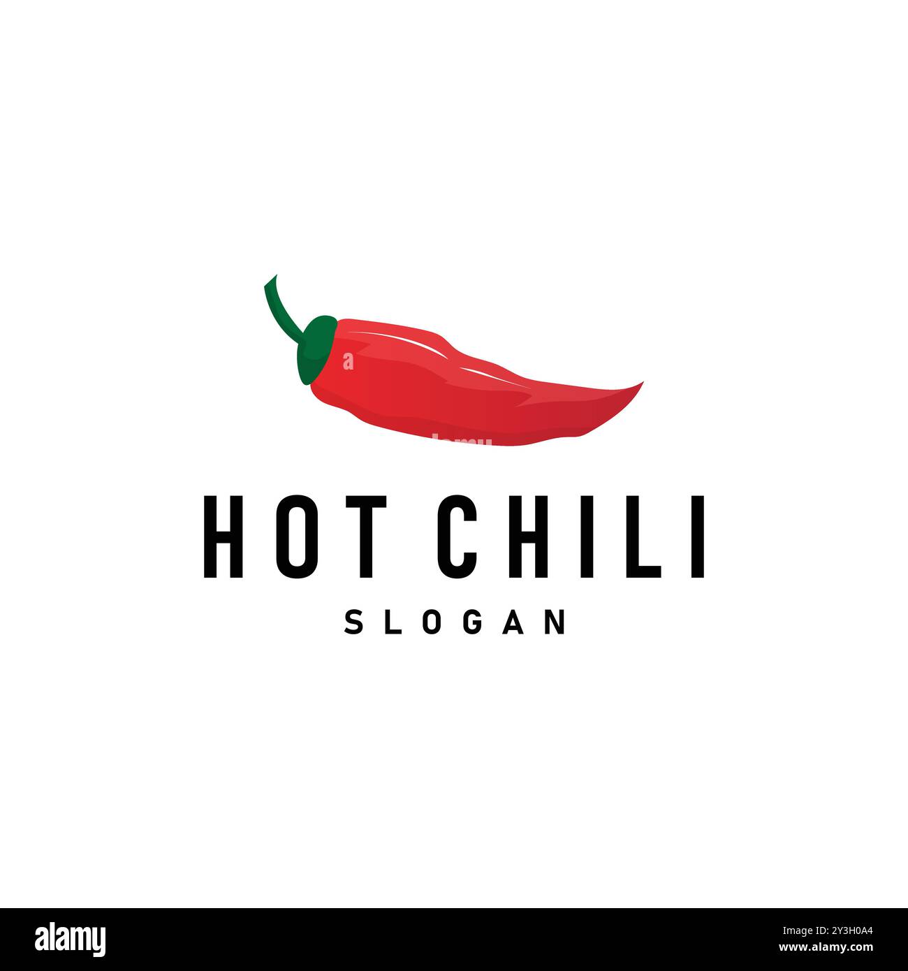 chili logo design illustration template garden plant results as food ingredients hot chili Stock Vector