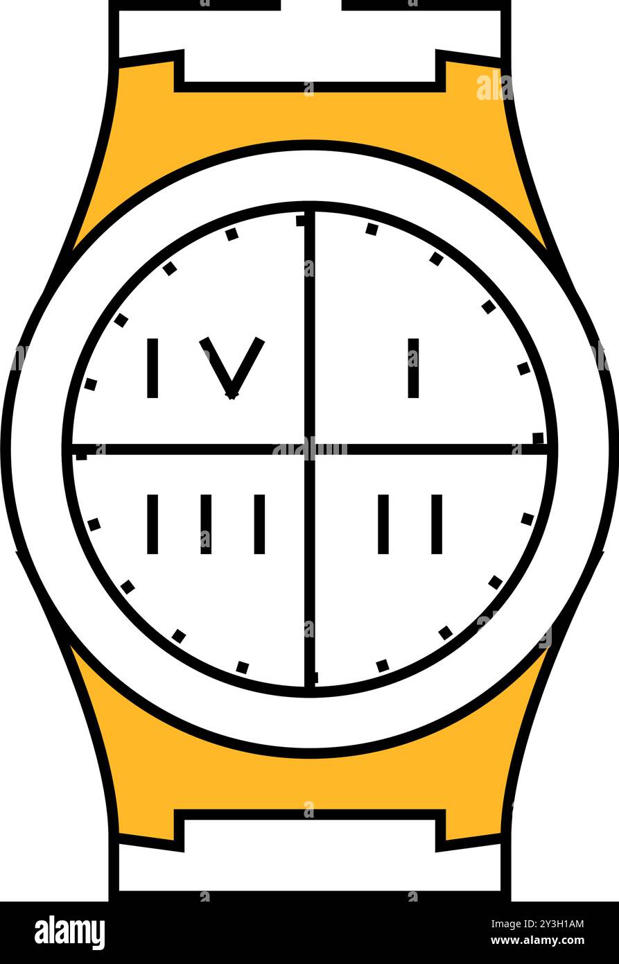 dividing hour into stages icon color illustration Stock Vector Image ...