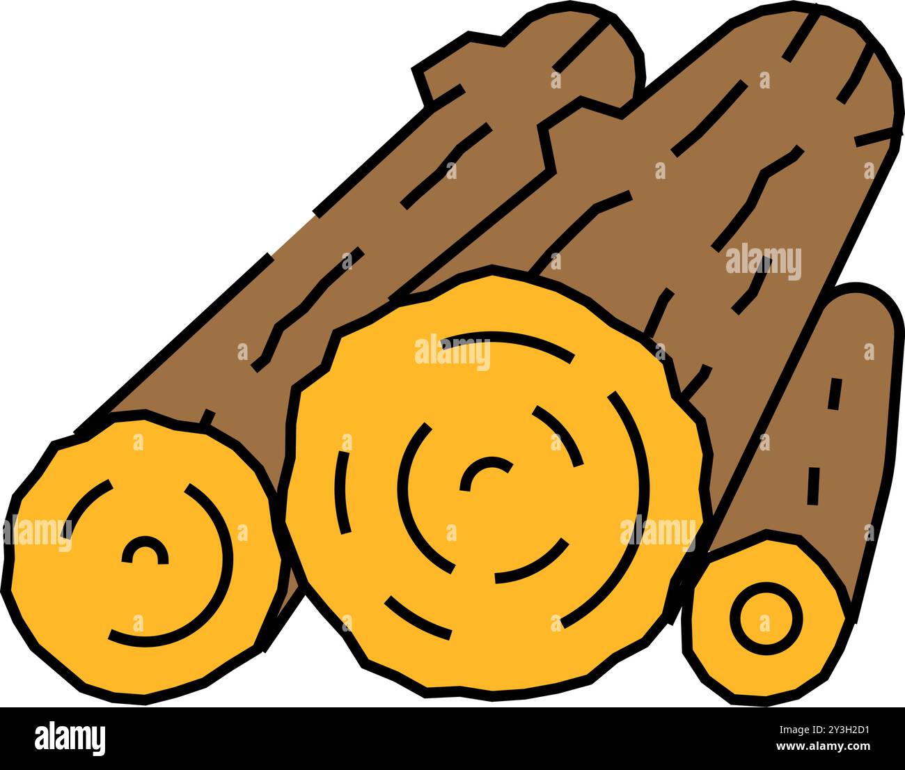 timber wooden material icon color illustration Stock Vector