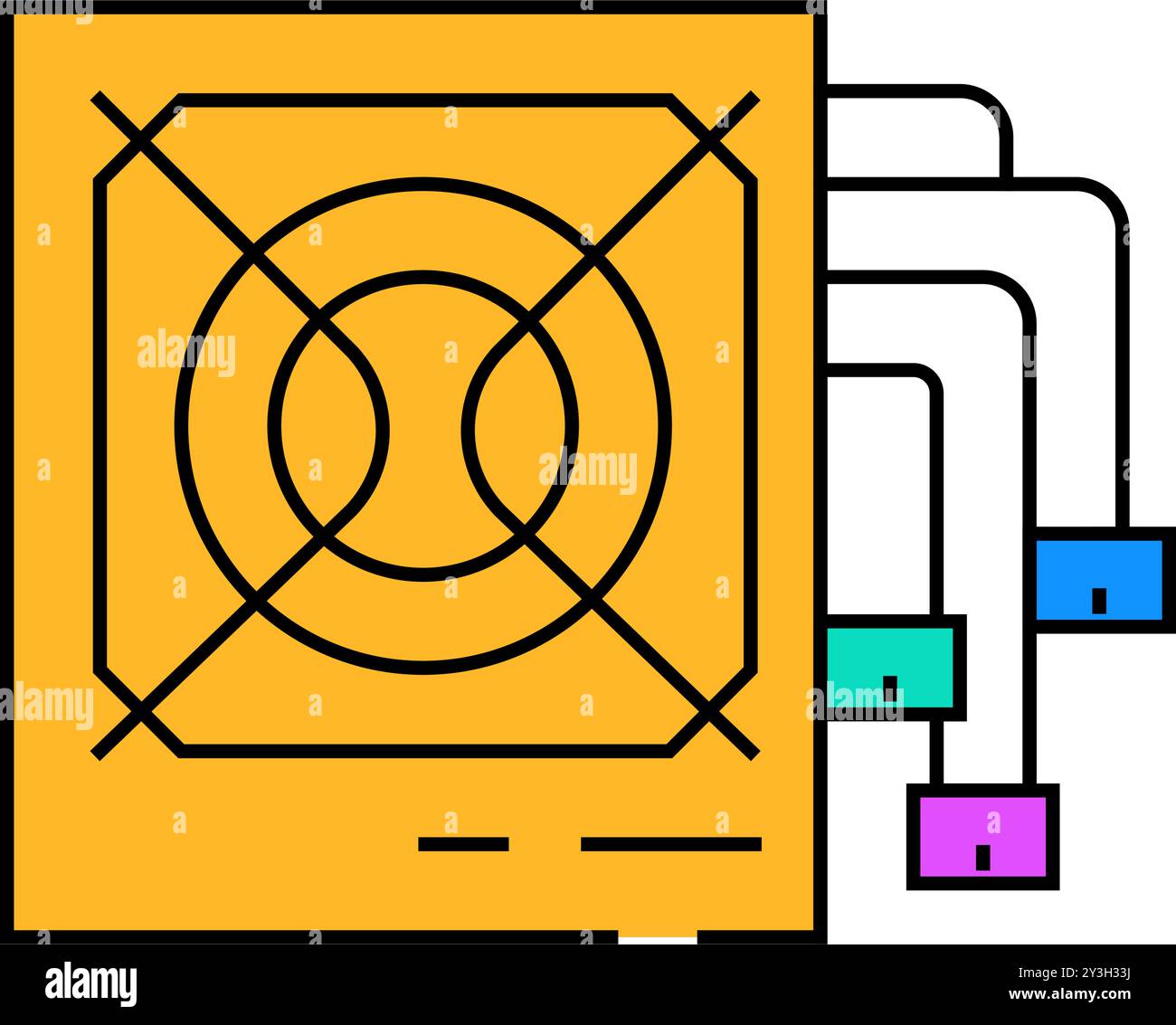 power supply computer icon color illustration Stock Vector Image & Art ...