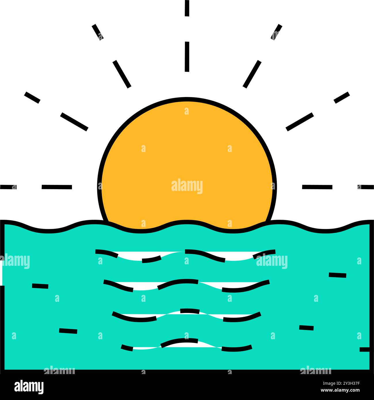 sunset vacation icon color illustration Stock Vector Image & Art - Alamy