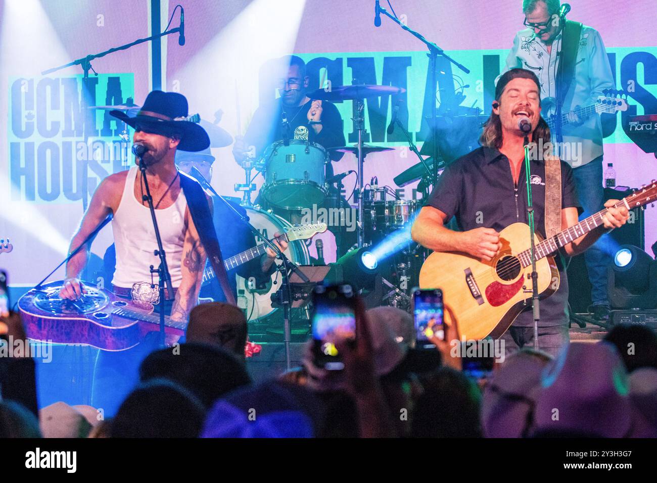 Edmonton, Canada. 12th Sep, 2024. Tim Neufeld and Colin Trask perform as Tim and the Glory Boys at CCMA Housel as part of the 2024 Canadian Country Music Week at Cook County Saloon in Edmonton. (Photo by Ron Palmer/SOPA Images/Sipa USA) Credit: Sipa USA/Alamy Live News Stock Photo