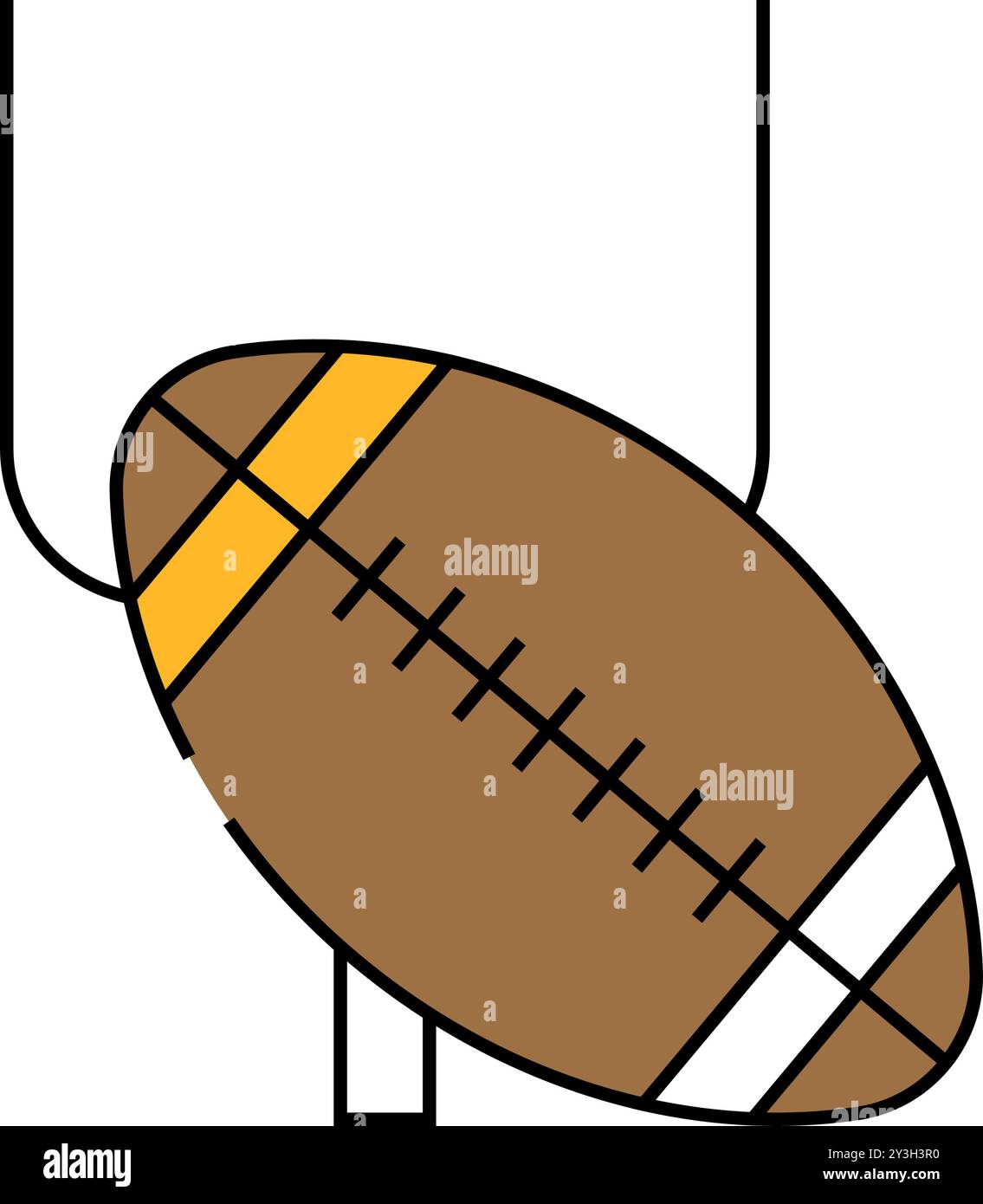 rugby game ball and gate icon color illustration Stock Vector Image ...