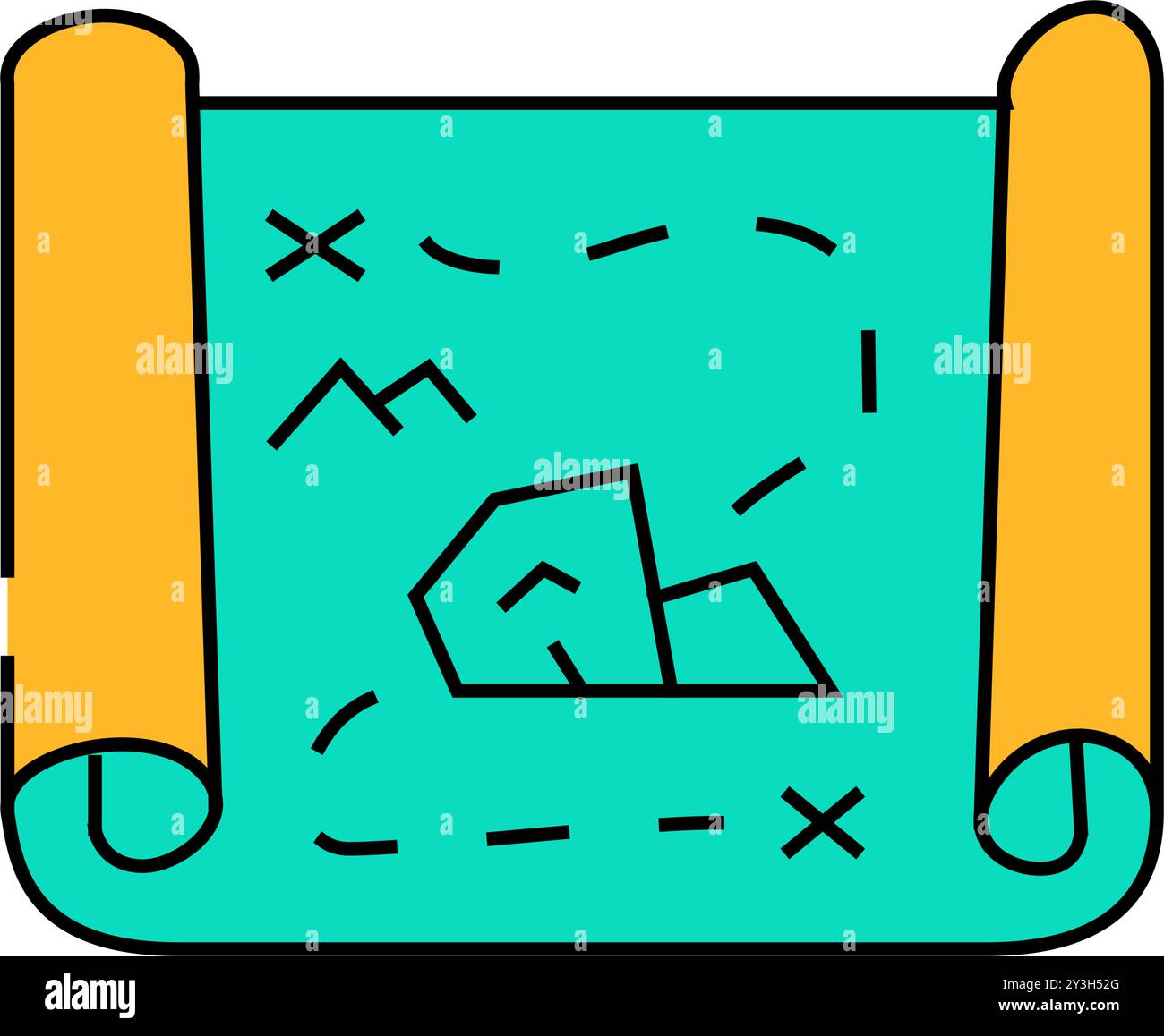 map with treasure icon color illustration Stock Vector Image & Art - Alamy