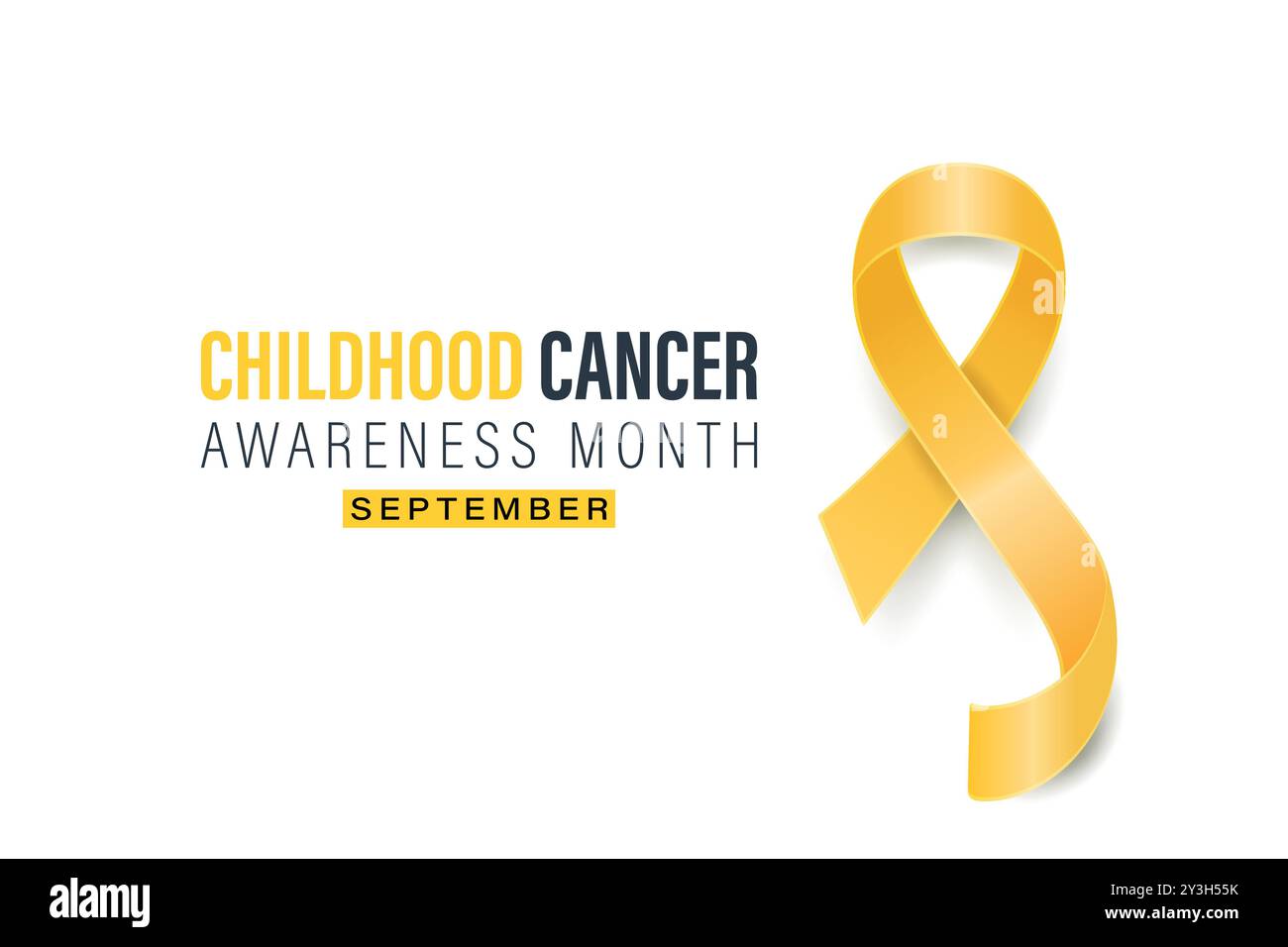September Cancer Ribbon Childhood Cancer Awareness Month Banner, September. Card or Placard ...