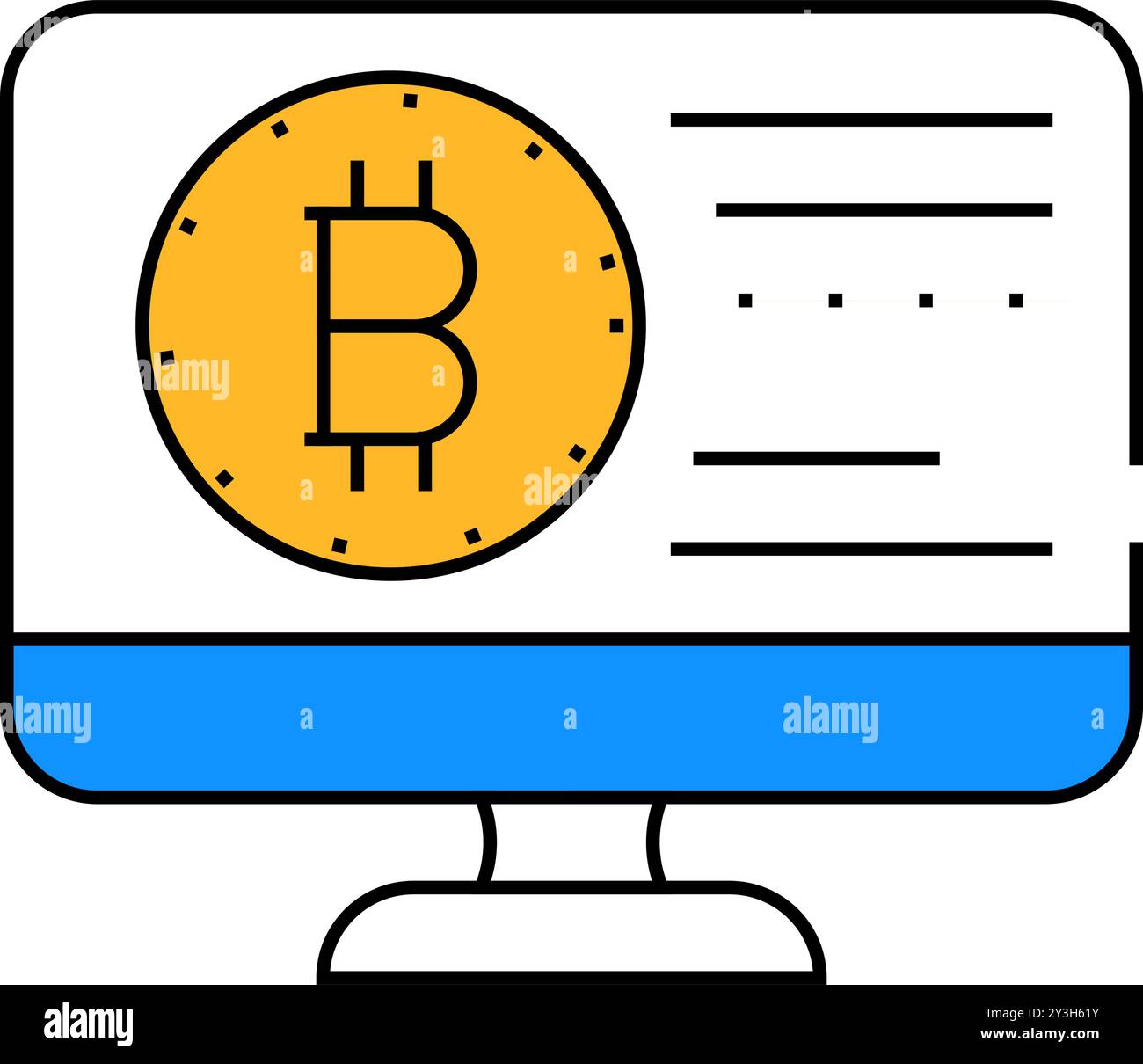 bitcoin electronic currency icon color illustration Stock Vector Image ...
