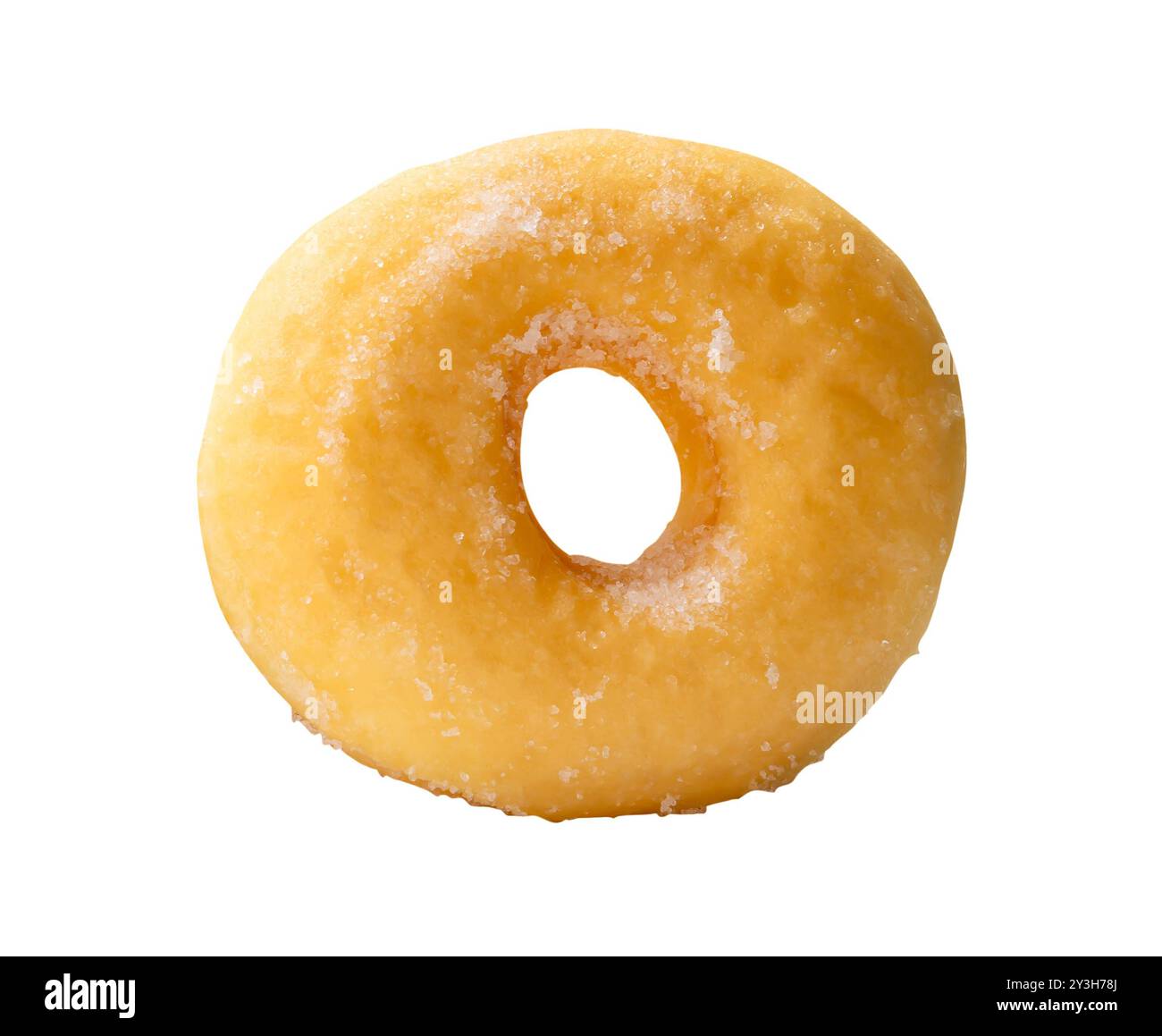 Top view of single brown sugar glazed cinnamon donut is isolated on ...