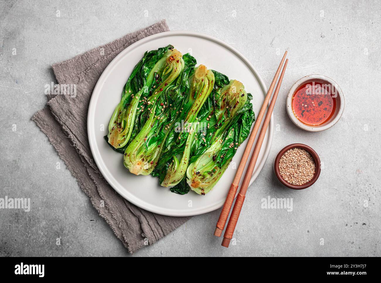 fried Pak Choi Bok Choy Stock Photo - Alamy