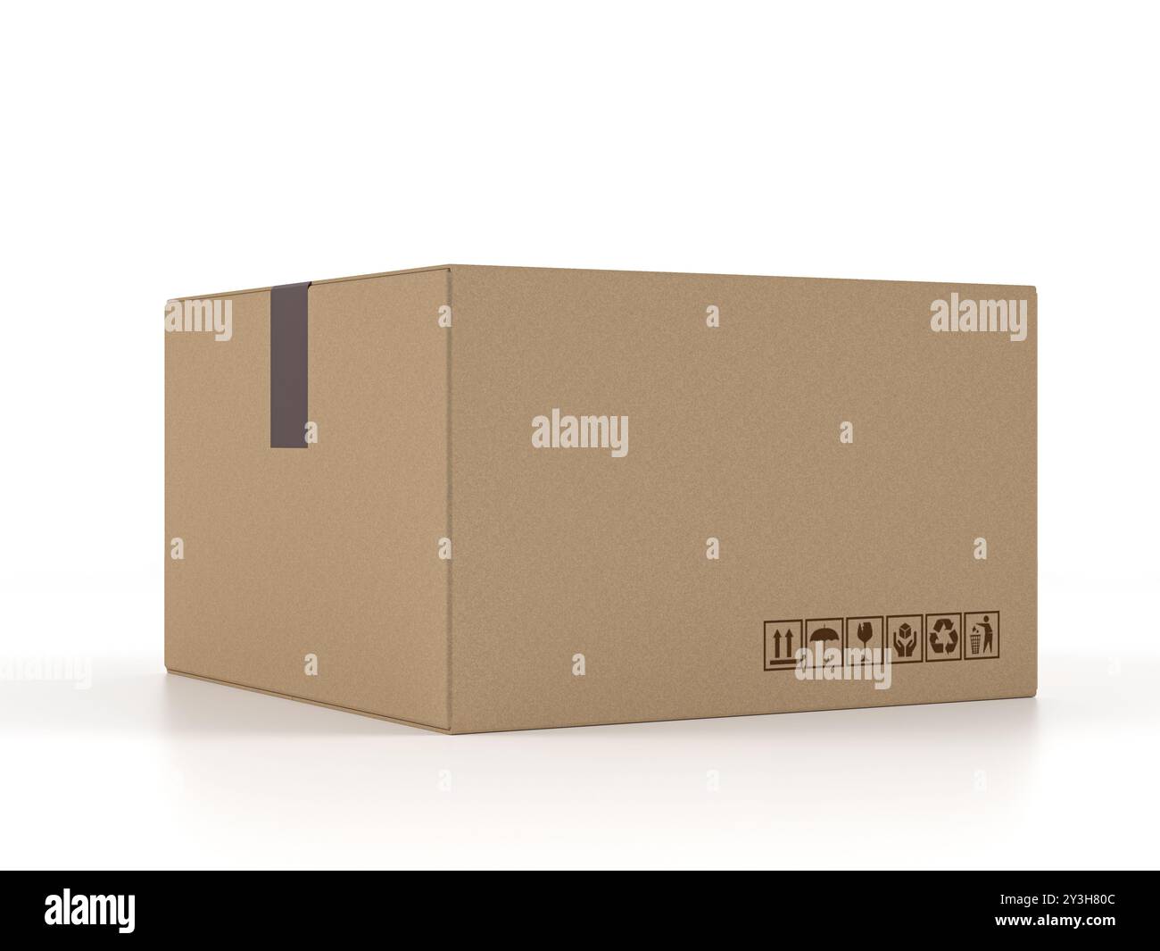 Cardboard box on a white background. 3d illustration Stock Photo - Alamy
