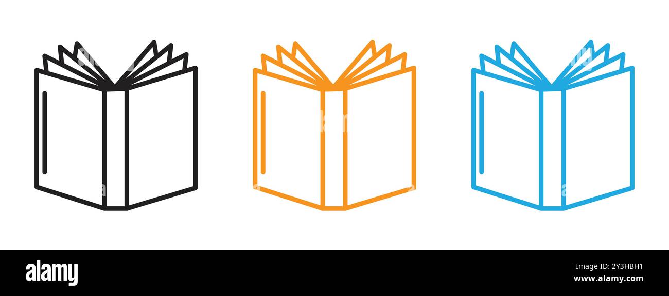 Book icon vector logo set collection for web app ui Stock Vector