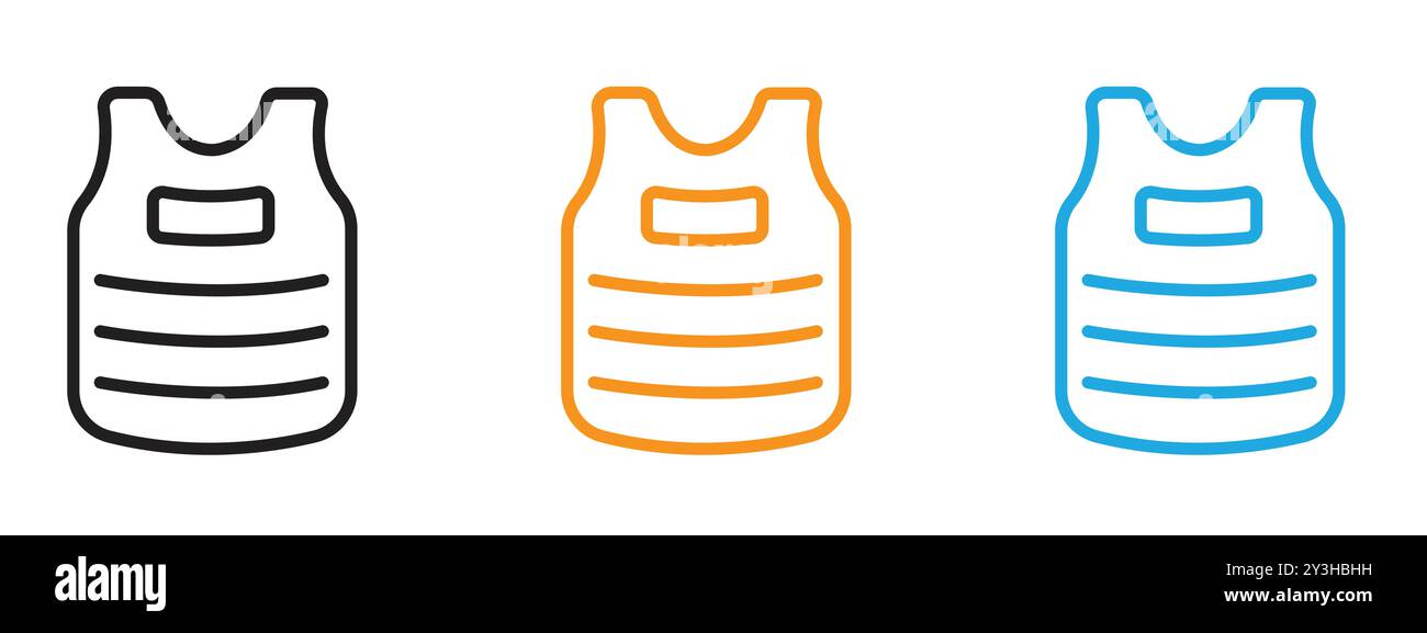 Bulletproof vest icon vector logo set collection for web app ui Stock ...