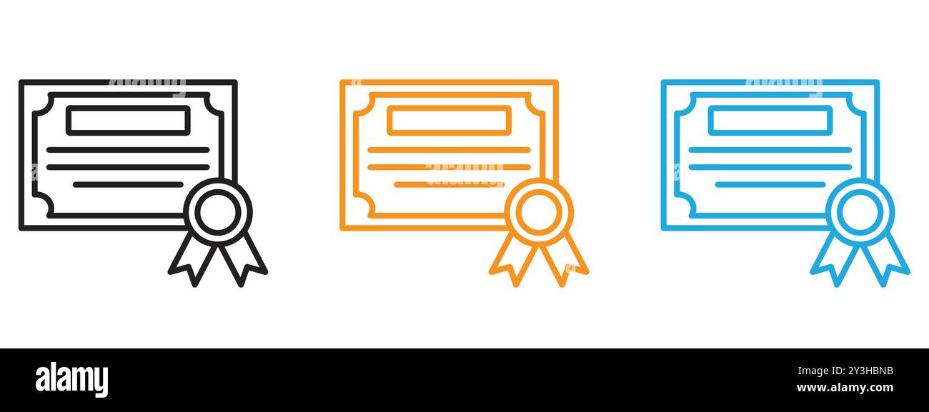 Diploma icon vector logo set collection for web app ui Stock Vector