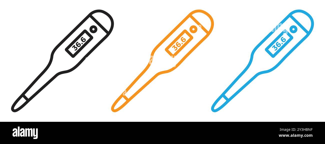 Digital thermometer icon vector logo set collection for web app ui ...