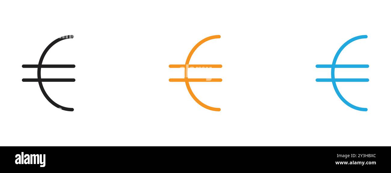 Euro Icon vector logo set collection for web app ui Stock Vector Image ...