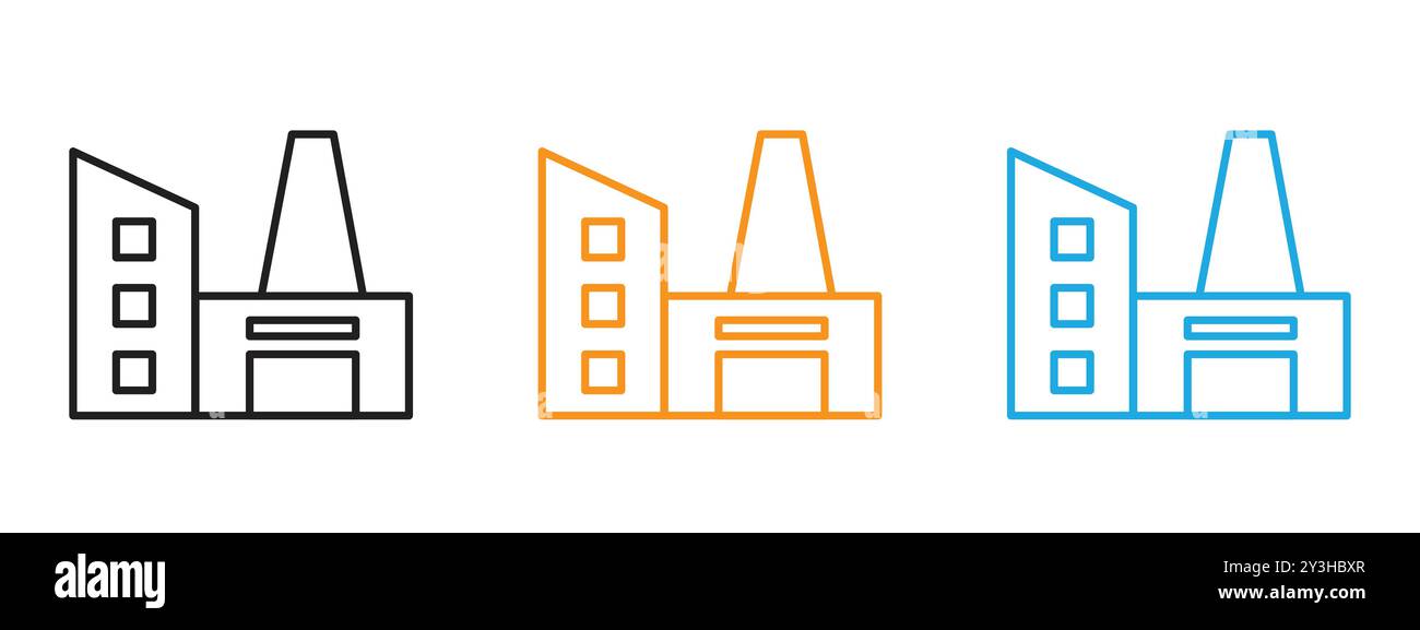 Factory icon vector logo set collection for web app ui Stock Vector ...