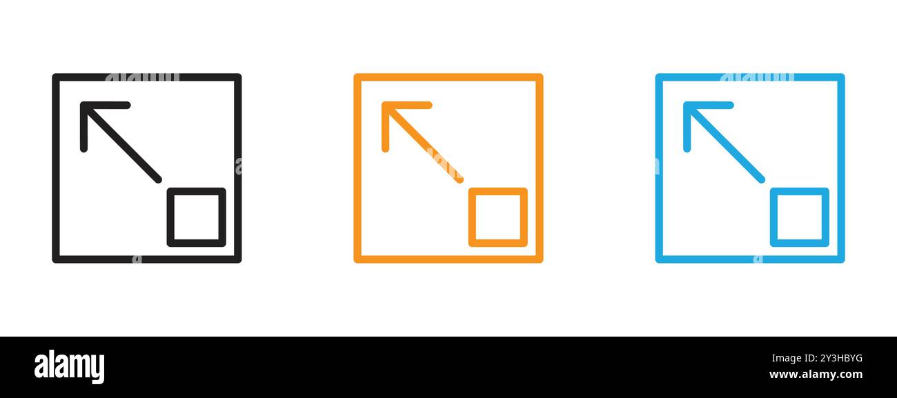 Expand icon vector logo set collection for web app ui Stock Vector
