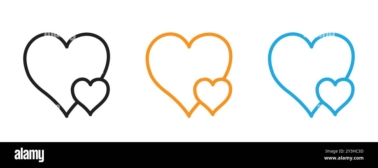 Heart icon vector logo set collection for web app ui Stock Vector Image ...