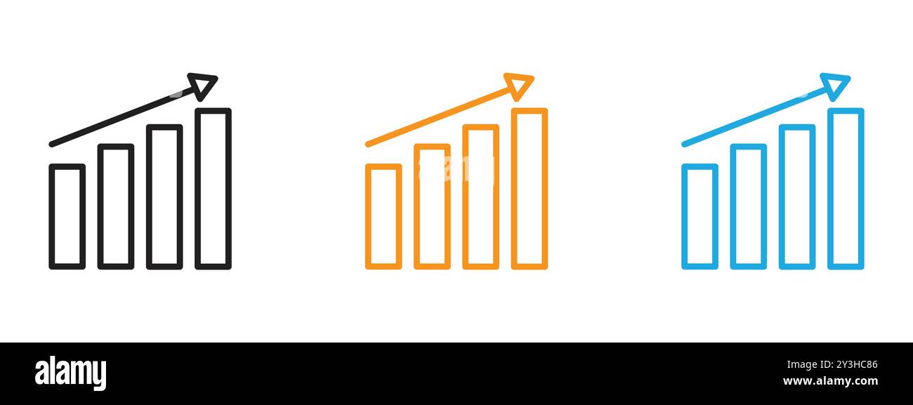 Growth Chart icon vector logo set collection for web app ui Stock ...