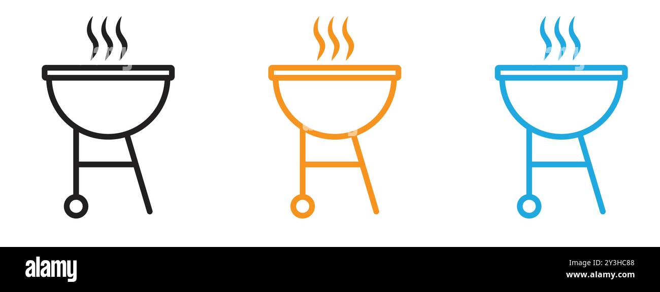 Grill icon vector logo set collection for web app ui Stock Vector Image ...
