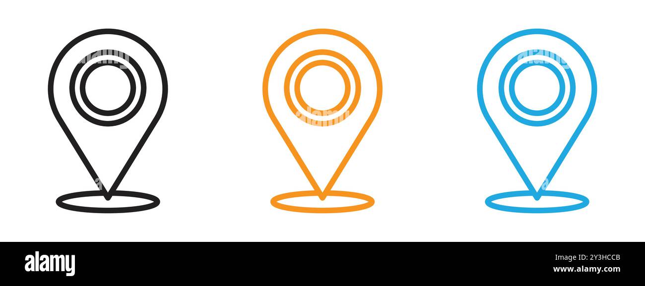Location pin icon vector logo set collection for web app ui Stock ...