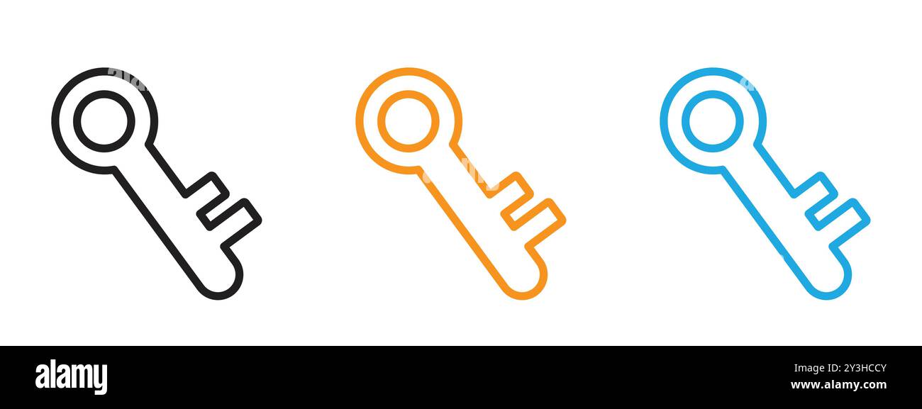 Key icon vector logo set collection for web app ui Stock Vector