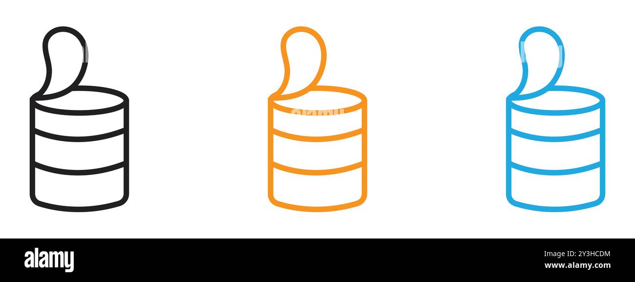 Open tin can icon vector logo set collection for web app ui Stock ...
