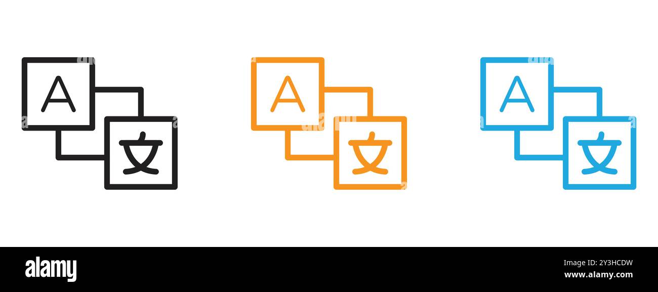 Language icon vector logo set collection for web app ui Stock Vector ...