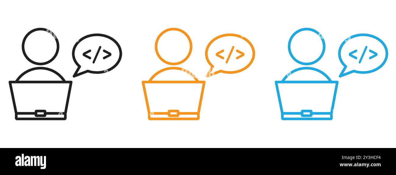 Programmer icon vector logo set collection for web app ui Stock Vector ...