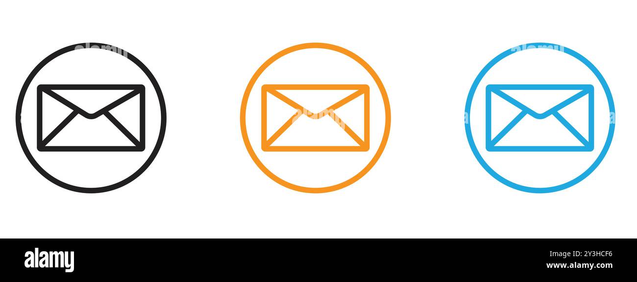 Mail Icon vector logo set collection for web app ui Stock Vector Image ...